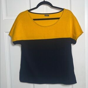 Saint James women’s cotton top blue and yellow size 6